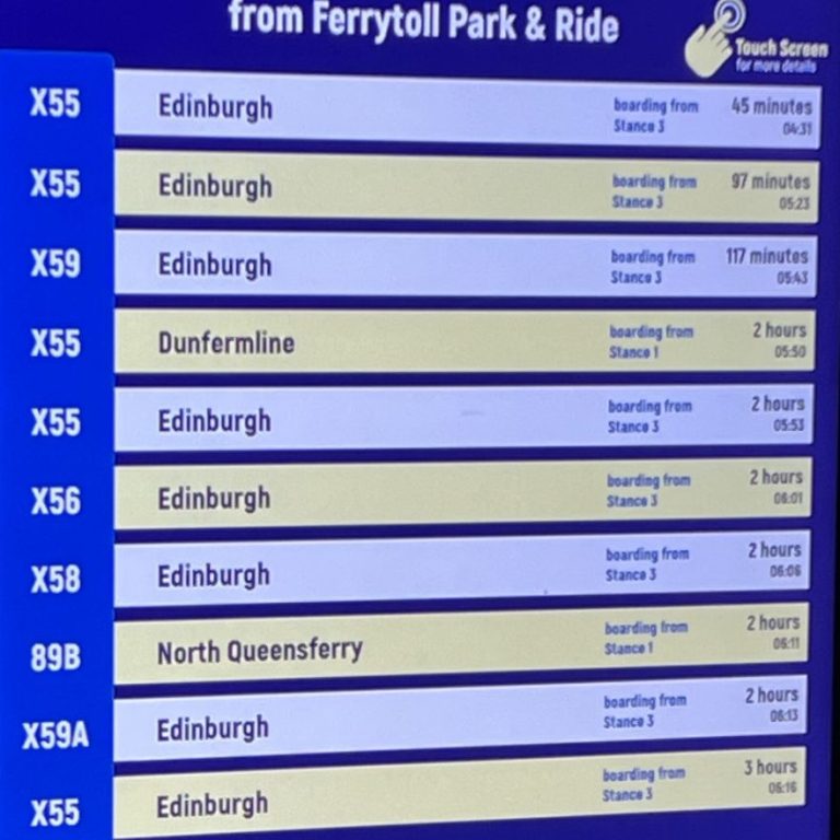 Real-time bus departure information display